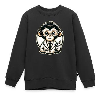 Cute Monkey Scientist - Kinder Premium Organic Sweatshirt - Schwarz - Vorne - AI Model Kid Female (0cm)