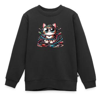 Ethical Hacking Analyst Ethical Cyber Security - Kids Premium Organic Sweatshirt - black - Front - AI Model Kid Female (0cm)