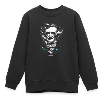 Edgar Allan Poe Fan, Klassische Literatur, - Kinder Premium Organic Sweatshirt - Schwarz - Vorne - AI Model Kid Female (0cm)