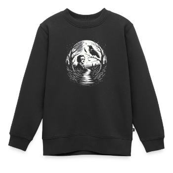 Edgar Allan Poe Fan, Klassische Literatur, - Kinder Premium Organic Sweatshirt - Schwarz - Vorne - AI Model Kid Female (0cm)