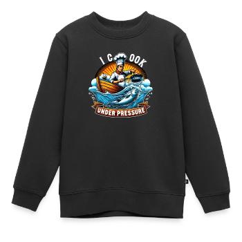 Navigation de plaisance Papa Bateau Capitaine Ponton Sailor Croisière - Sweat Premium enfant bio - noir - Devant - AI Model Kid Female (0cm)