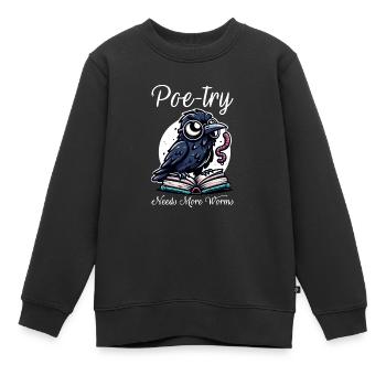 Edgar Allan Poe Fan, Klassische Literatur, - Kinder Premium Organic Sweatshirt - Schwarz - Vorne - AI Model Kid Female (0cm)