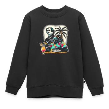Edgar Allan Poe Fan, Klassische Literatur, - Kinder Premium Organic Sweatshirt - Schwarz - Vorne - AI Model Kid Female (0cm)