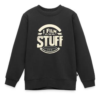 I Film Stuff 12 - Kinder Premium Organic Sweatshirt - Schwarz - Vorne - AI Model Kid Female (0cm)