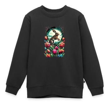 Ostara Eostre équinoxe sorcière déesse païenne rituels - Sweat Premium enfant bio - noir - Devant - AI Model Kid Female (0cm)