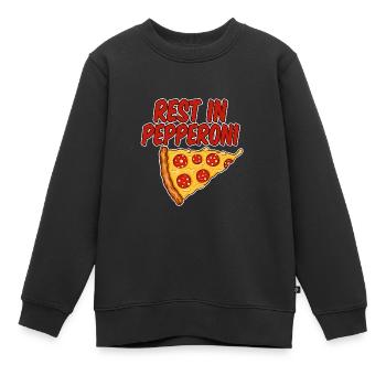 Rest In Pepperoni 4 - Kinder Premium Organic Sweatshirt - Schwarz - Vorne - AI Model Kid Female (0cm)