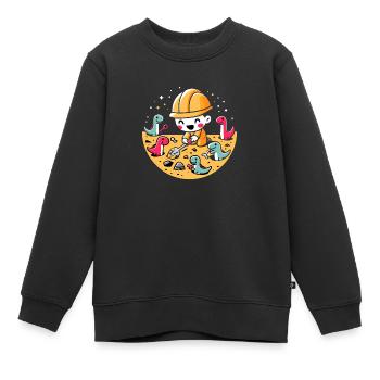 Fossil hunter Fossil hunting Paleontologist - Kids Premium Organic Sweatshirt - black - Front - AI Model Kid Female (0cm)