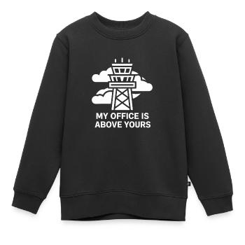 Air Traffic Controller Aircraft Flight Service - Kinder Premium Organic Sweatshirt - Schwarz - Vorne - AI Model Kid Female (0cm)
