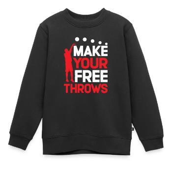 Make Your Free Throws 7 - Kinder Premium Organic Sweatshirt - Schwarz - Vorne - AI Model Kid Female (0cm)