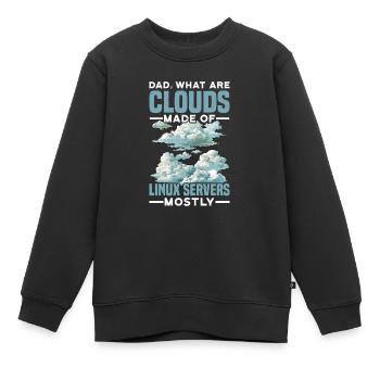 What Are Clouds Made Of, Linux Servers Mostly 31 - Kids Premium Organic Sweatshirt - black - Front - AI Model Kid Female (0cm)