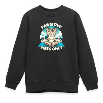 Ozelot Wild Cat Exotic Pets Jungle Big Cat - Kinder Premium Organic Sweatshirt - Schwarz - Vorne - AI Model Kid Female (0cm)