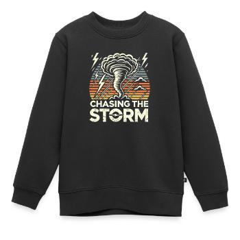 Erlebe Die Faszinierende Welt Des Tornadojagens - Kinder Premium Organic Sweatshirt - Schwarz - Vorne - AI Model Kid Female (0cm)