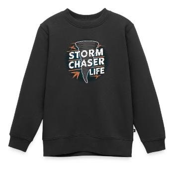 Erlebe Die Faszinierende Welt Des Tornadojagens - Kinder Premium Organic Sweatshirt - Schwarz - Vorne - AI Model Kid Female (0cm)