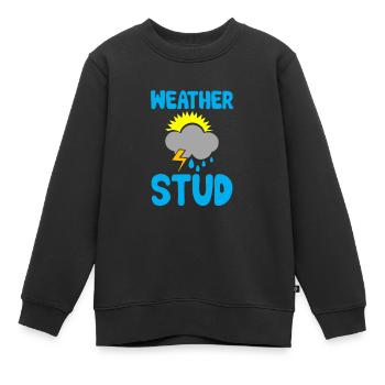 Weather Stud 2 - Kinder Premium Organic Sweatshirt - Schwarz - Vorne - AI Model Kid Female (0cm)