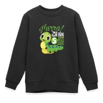 Lustige Raupe 5 Geburtstag Kinder T-Shirt 5 Jahre - Kinder Premium Organic Sweatshirt - Schwarz - Vorne - AI Model Kid Female (0cm)