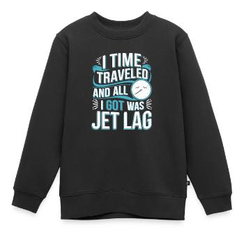 Passionné de science-fiction et de voyage dans le temps - Sweat Premium enfant bio - noir - Devant - AI Model Kid Female (0cm)
