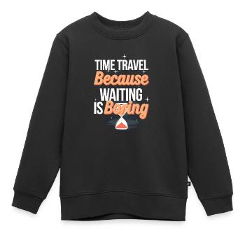 Zeitreise-sci-fi-enthusiast Und Zeitmaschine - Kinder Premium Organic Sweatshirt - Schwarz - Vorne - AI Model Kid Female (0cm)