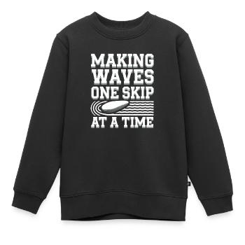 Saut de pierre, saut de pierre, pierre de loisir en plein air - Sweat Premium enfant bio - noir - Devant - AI Model Kid Female (0cm)