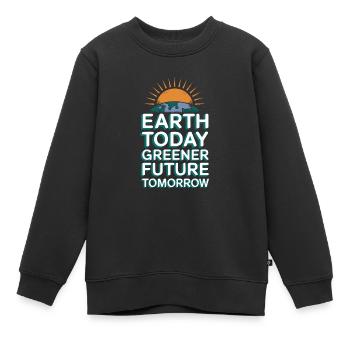 Optimisme climatique, Jour de la Terre, Durabilité - Sweat Premium enfant bio - noir - Devant - AI Model Kid Female (0cm)