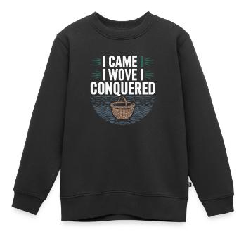 Unterwasser Korb Weben Skurrile Kunsthandwerk - Kinder Premium Organic Sweatshirt - Schwarz - Vorne - AI Model Kid Female (0cm)