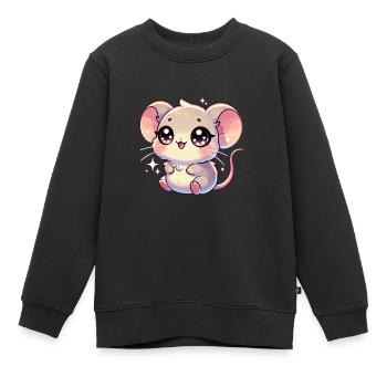 Super Cute Kawaii Baby Mouse - Kinder Premium Organic Sweatshirt - Schwarz - Vorne - AI Model Kid Female (0cm)