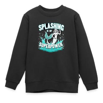 Meerjungfrau Unterwasser Performer Meerjungfrau - Kinder Premium Organic Sweatshirt - Schwarz - Vorne - AI Model Kid Female (0cm)