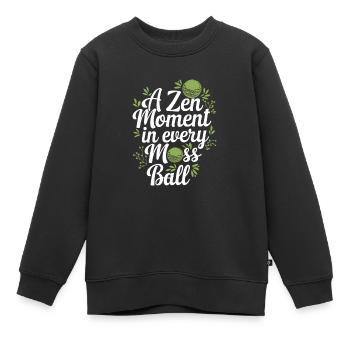 Kokedama Moss Ball Plantes Jardinage Japonais - Sweat Premium enfant bio - noir - Devant - AI Model Kid Female (0cm)