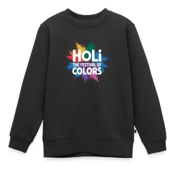 Das Holi Festival Of Colors Indian Celebration - Kinder Premium Organic Sweatshirt - Schwarz - Vorne - AI Model Kid Female (0cm)