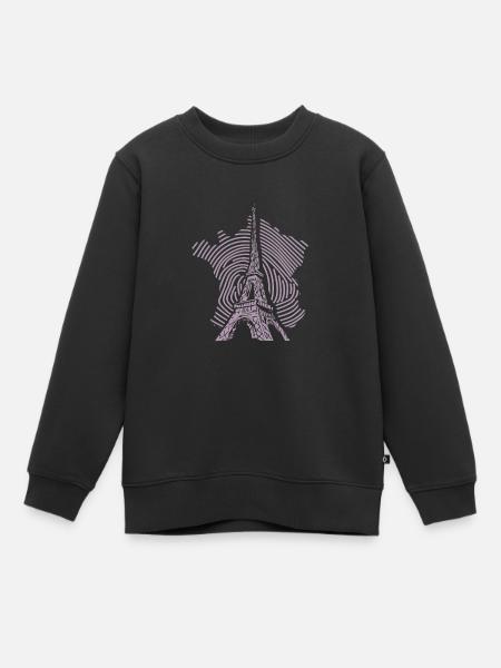 Tour Eiffel Silhouette Minimaliste Paris - Sweat Premium enfant bio - noir