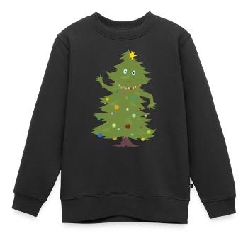 Weihnachtsbaum - Kinder Premium Organic Sweatshirt - Schwarz - Vorne - AI Model Kid Female (0cm)