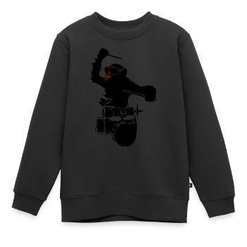 musique de singe - Sweat Premium enfant bio - noir - Devant - AI Model Kid Female (0cm)