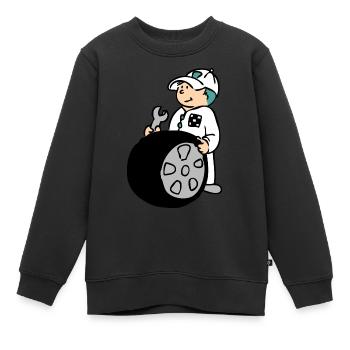 Pit Crew - Kids Premium Organic Sweatshirt - black - Front - AI Model Kid Female (0cm)