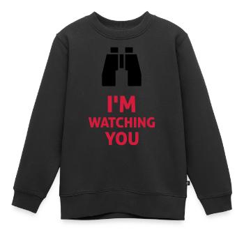 I'm Watching You - Kinder Premium Organic Sweatshirt - Schwarz - Vorne - AI Model Kid Female (0cm)
