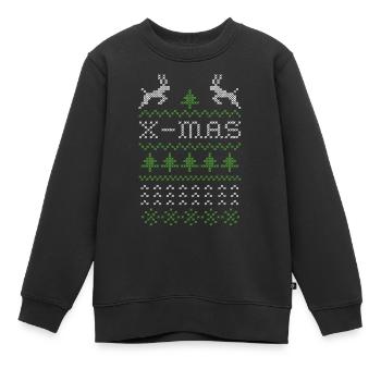 X-mas ugly sweater design for red - Kinder Premium Organic Sweatshirt - Schwarz - Vorne - AI Model Kid Female (0cm)