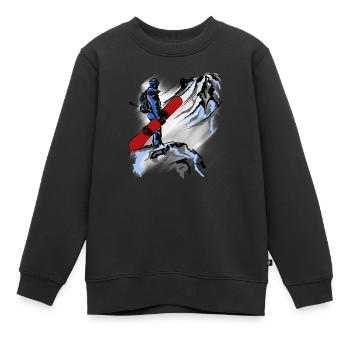 Snowboarding - Kinder Premium Organic Sweatshirt - Schwarz - Vorne - AI Model Kid Female (0cm)