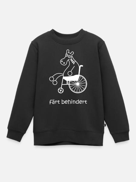 färt behindert, Pferd im Rollstuhl, Lähmung, Pferd - Kinder Premium Organic Sweatshirt - Schwarz