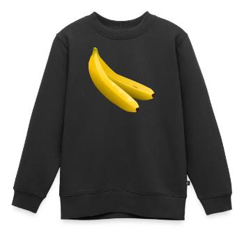 Zwillingsbananen Vektor Gelb - Kinder Premium Organic Sweatshirt - Schwarz - Vorne - AI Model Kid Female (0cm)