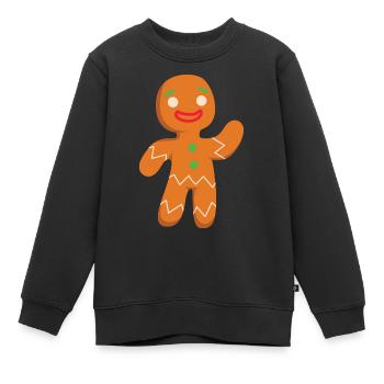 Lebkuchen Mann - Kinder Premium Organic Sweatshirt - Schwarz - Vorne - AI Model Kid Female (0cm)