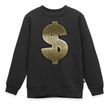 dollar signent de l’argent - Sweat Premium enfant bio - noir - Devant - AI Model Kid Female (0cm)