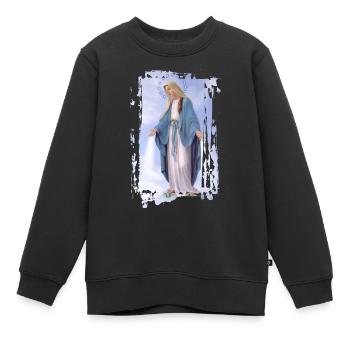 Holly Mary Maria Madonna Mariana Vierge Marie - Sweat Premium enfant bio - noir - Devant - AI Model Kid Female (0cm)