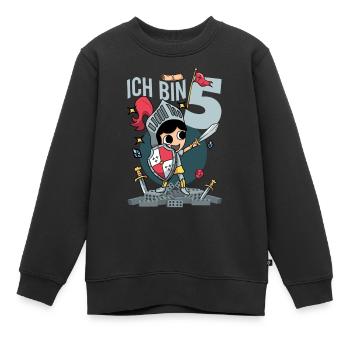 5. Geburtstag Junge Ich Bin Fünf Jahre Mittelalter - Kinder Premium Organic Sweatshirt - Schwarz - Vorne - AI Model Kid Female (0cm)