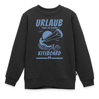 Urlaub fängt auf meinem Kiteboard an - Kinder Premium Organic Sweatshirt - Schwarz - Vorne - AI Model Kid Female (0cm)