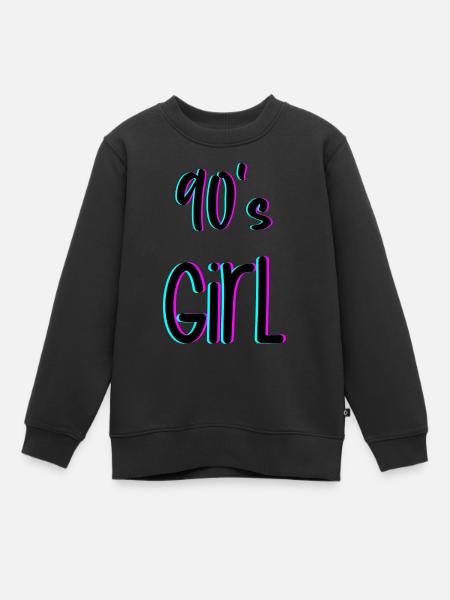 90's girl année 1990 idée cadeau - Sweat Premium enfant bio - noir