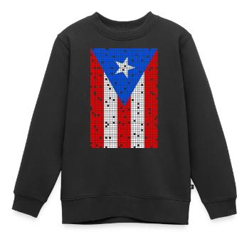 8bit Puerto Rico - Kinder Premium Organic Sweatshirt - Schwarz - Vorne - AI Model Kid Female (0cm)