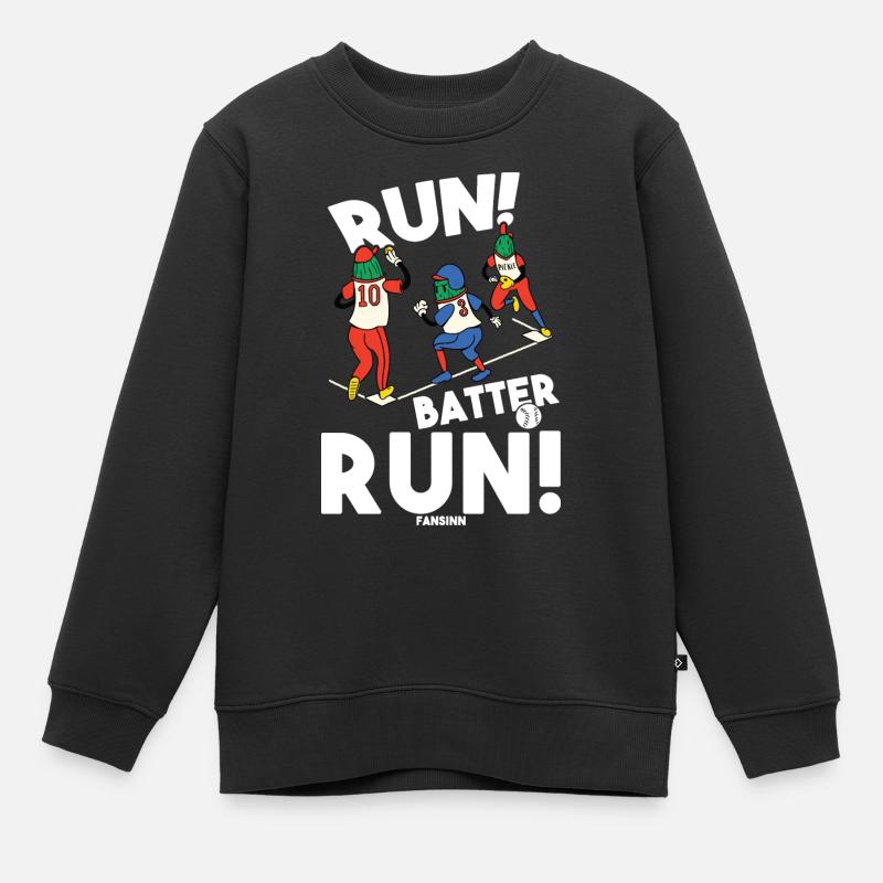 Baseball - Kinder Premium Organic Sweatshirt - Schwarz