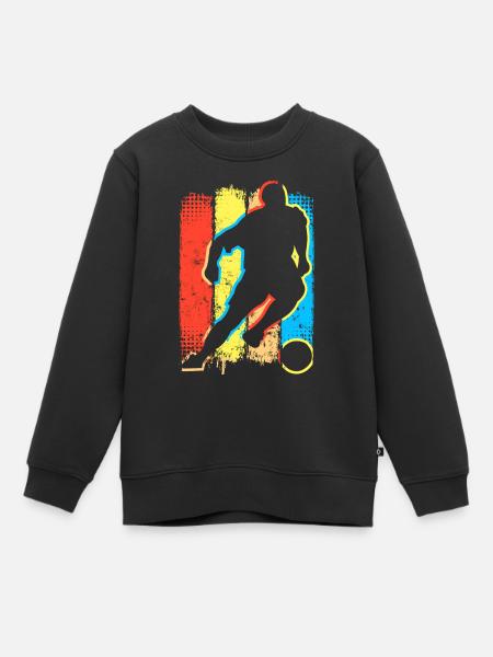 FuĂball - Retro FuĂballer - Fussballspiel - Goal - Kinder Premium Organic Sweatshirt - Schwarz