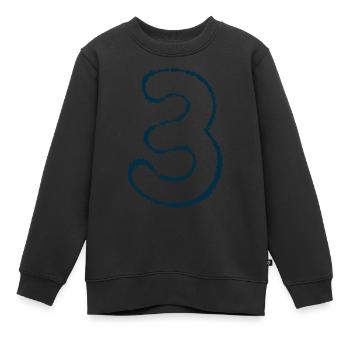Numéro 3 - Sweat Premium enfant bio - noir - Devant - AI Model Kid Female (0cm)