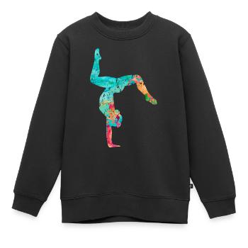 Gymnastics, Athletics, Gymnastics PopArt - Kids Premium Organic Sweatshirt - black - Front - AI Model Kid Female (0cm)