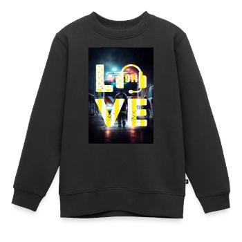 Répartiteur d’urgence Love - Sweat Premium enfant bio - noir - Devant - AI Model Kid Female (0cm)