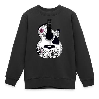 Instrument de musique Guitare Instrument pincé Guitariste - Sweat Premium enfant bio - noir - Devant - AI Model Kid Female (0cm)